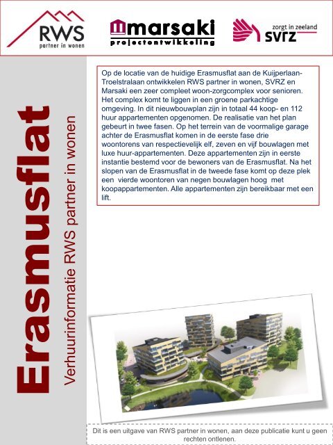 Verhuurfolder Erasmusflat jan 2011 - RWS partner in wonen