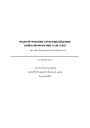 neuropsykologisk utredning gällande demenssjukdom med tidig debut