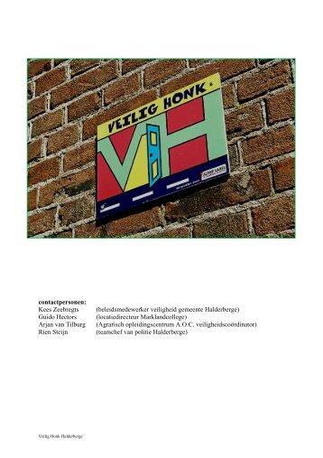 projectplan Veilig Honk - Gemeente Halderberge