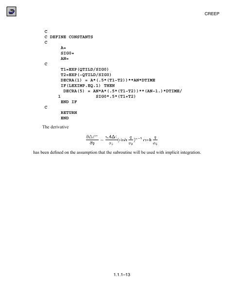 CREEP COORDS(3) An array