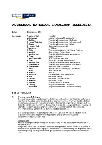 ADVIESRAAD NATIONAAL LANDSCHAP IJSSELDELTA