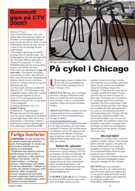 Läs Cykling nr:4-05 här (pdf-fil, 9Mbyte) - Cykelfrämjandet