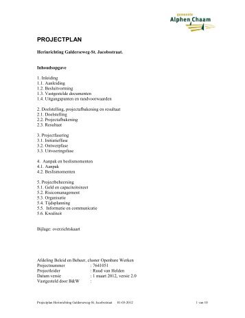 Projectplan Herinrichting Galderseweg-St Jacobsstraat - Gemeente ...