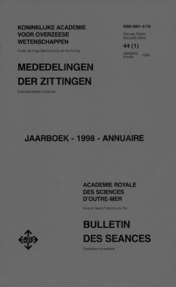 mededelingen der zittingen bulletin des seances - Royal Academy ...