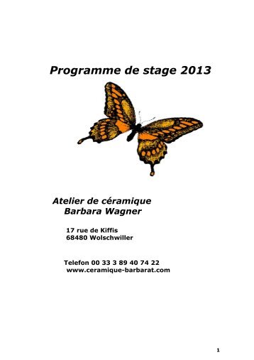 Programme de stage 2013 - Barbara Wagner