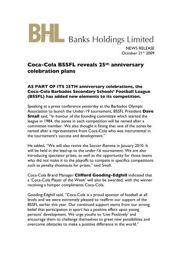 Coca-Cola BSSFL reveals 25th anniversary celebration plans