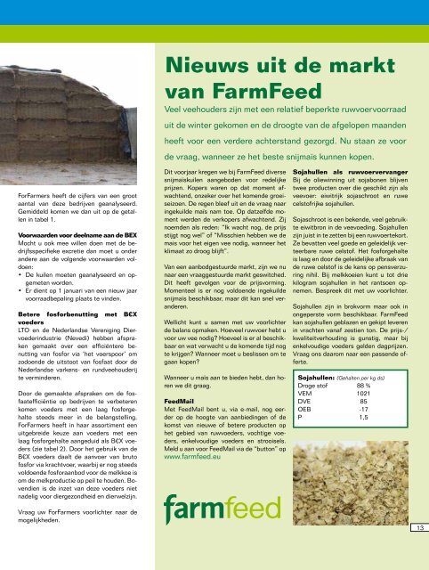 Voorlichtingsblad van ForFarmers JUNI 2011 jaargang 35