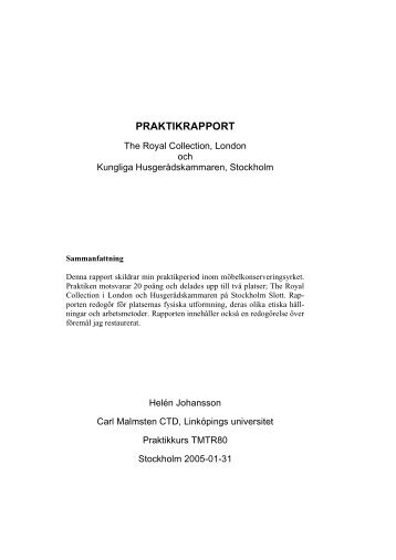 Praktikrapport, The Royal Collection och Kungliga ...