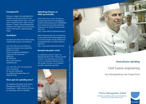 Chef Gastro-engineering - Katholieke Hogeschool Sint-Lieven ...