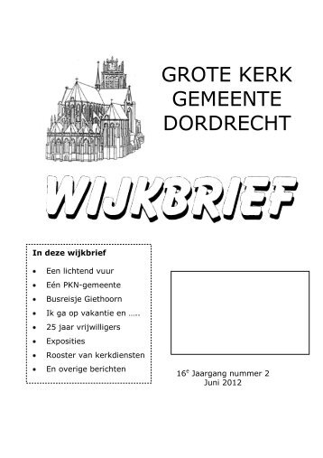 Wijkbrief juni 2012 - Grote Kerk Dordrecht