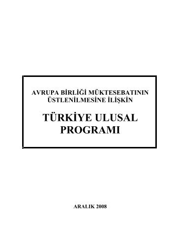 (Ulusal Program) - Avrupa Birliği Genel Sekreterliği