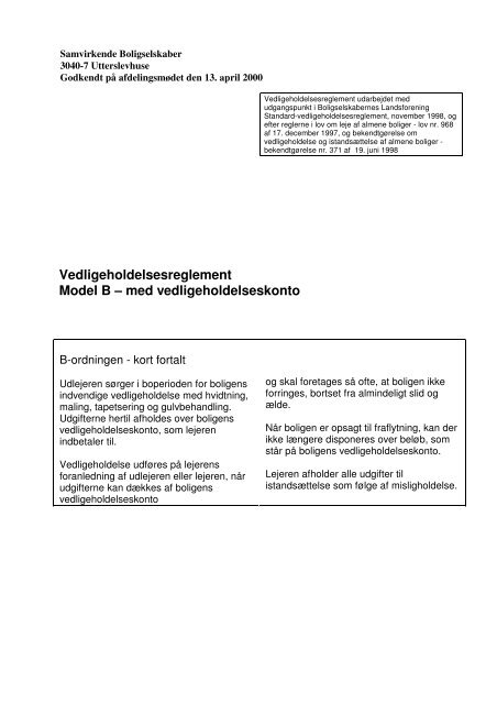 3040-7_vedligeholdelsesreglement - KAB