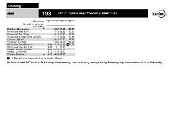 193 van Zutphen naar Vorden (Buurtbus) zaterdag - Syntus