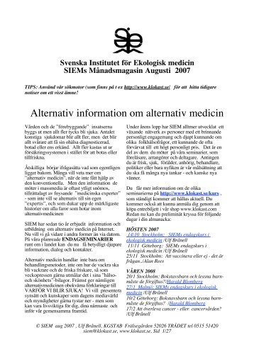 Alternativ information om alternativ medicin - Kloka Gubben ...