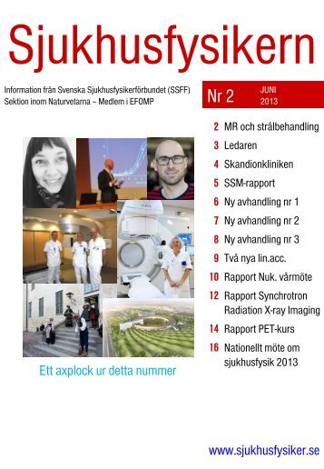 Nummer 2, 2013 - Svenska SjukhusFysikerFörbundet