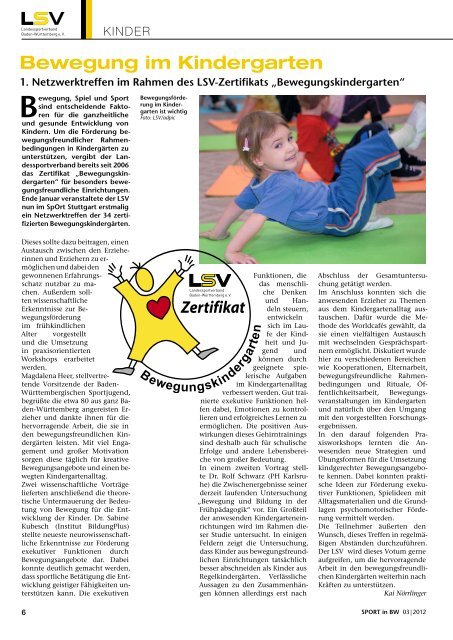 Sport in bw Nr. 03/12 - Badischer Sportbund Nord ev