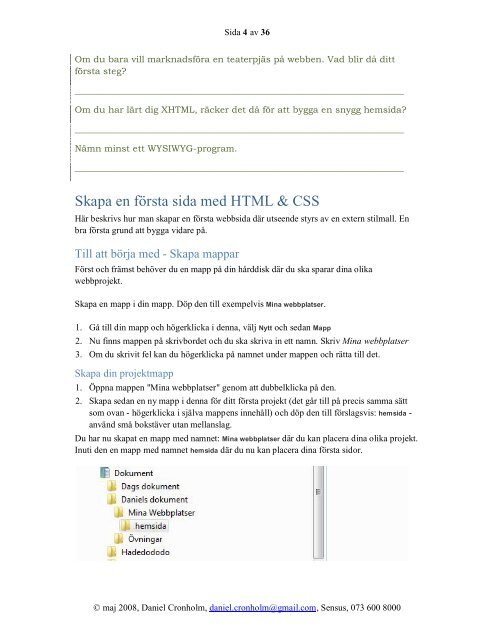 Webbdesign. XHTML och CSS
