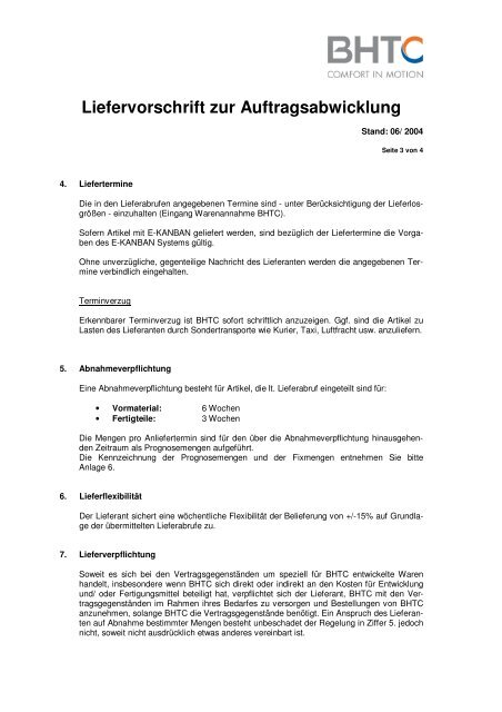 Liefervorschrift zur Auftragsabwicklung - Behr-Hella Thermocontrol ...