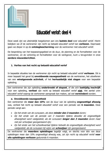 NB Educatief verlof - deel 4