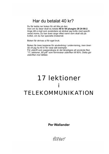 17 lektioner i TELEKOMMUNIKATION - perant ab