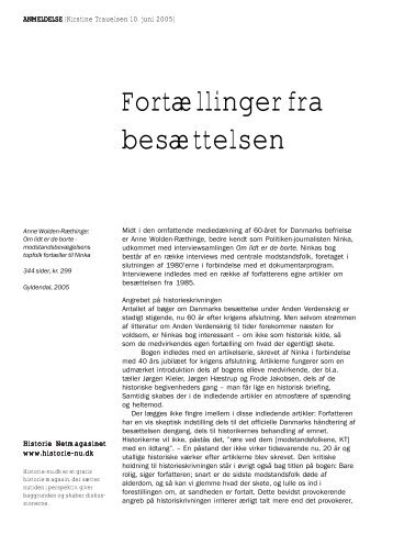 Fortællinger fra besættelsen - Historie-nu.dk