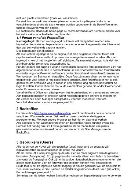 Handleiding voor Webmasters en hulp-Webmasters 1 Front Office