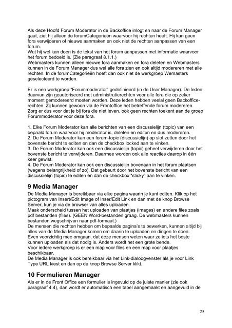 Handleiding voor Webmasters en hulp-Webmasters 1 Front Office