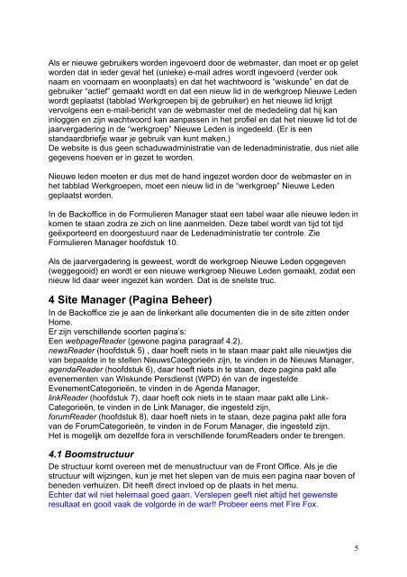 Handleiding voor Webmasters en hulp-Webmasters 1 Front Office