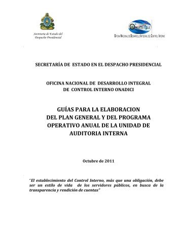 GUÍAS PARA LA ELABORACION DEL PLAN GENERAL Y ... - IHSS