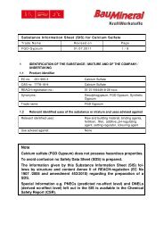 Substance Information Sheet Gypsum
