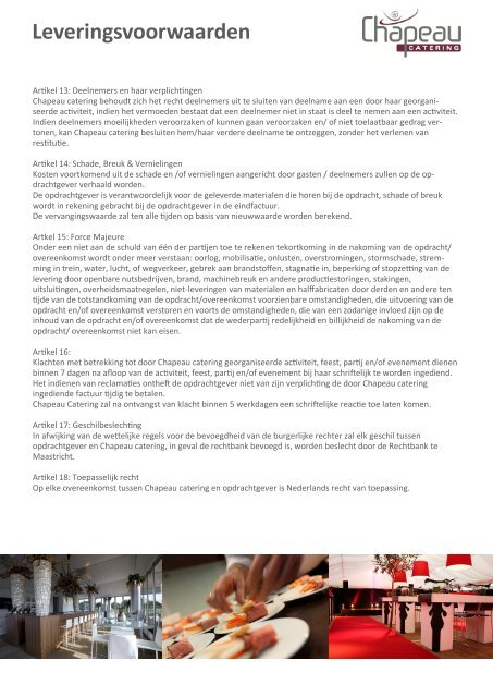 BROCHURE 2012 - Chapeau Catering