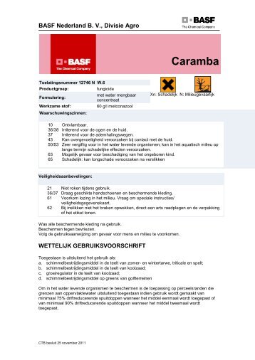 Etiket Caramba - BASF Agro