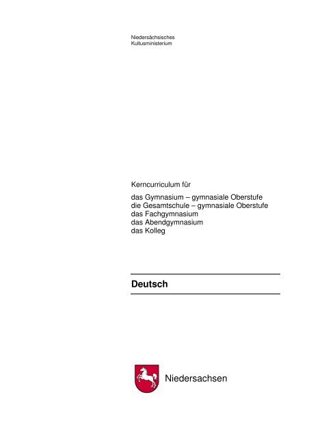 Deutsch Niedersachsen - Niedersächsischer Bildungsserver