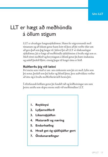 Betra líf með langvinna lungnateppu (LLT) - Reykjalundur