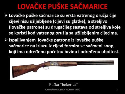 IV LOVAČKE PUŠKE SAČMARICE