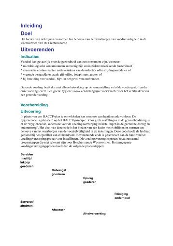 Doc. Voeding HACCP - De Lichtenvoorde