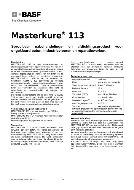 Masterkure® 113 - Basf-cc.be