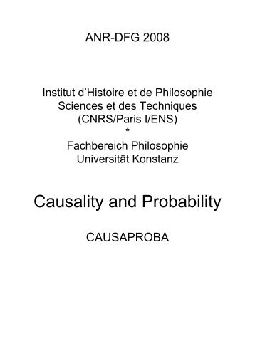 Causality and Probability - Institut d'Histoire et de Philosophie des ...