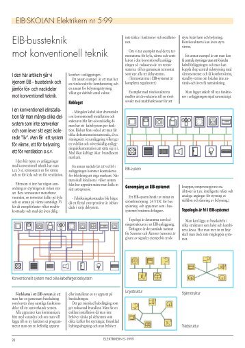 EIB-bussteknik mot konventionell teknik