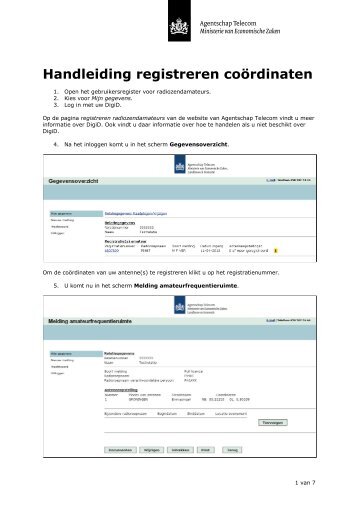 Handleiding registreren coördinaten - Agentschap Telecom