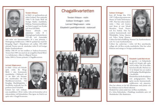 Chagallkvartettens broschyr