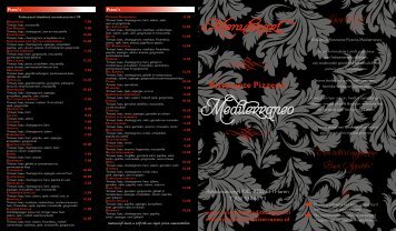Menukaart - Ristorante Mediterraneo