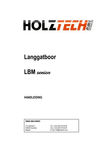 LISTE DES MATIERES - Holztech