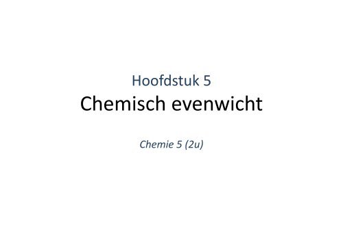 Chemisch evenwicht