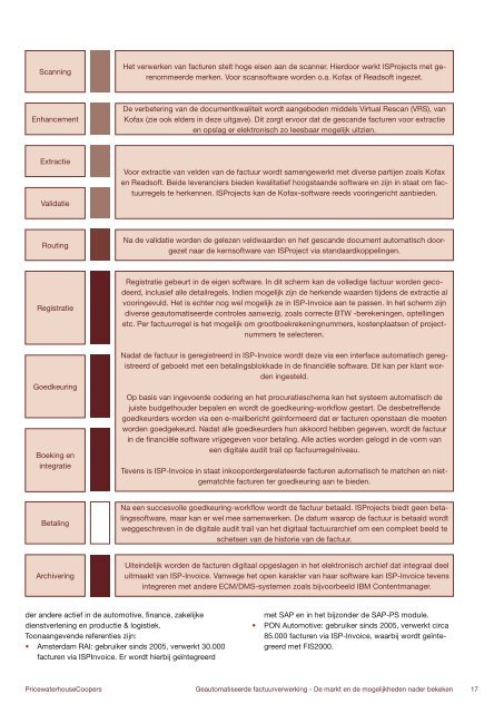 Geautomatiseerde factuurverwerking - De markt en ... - IBNN