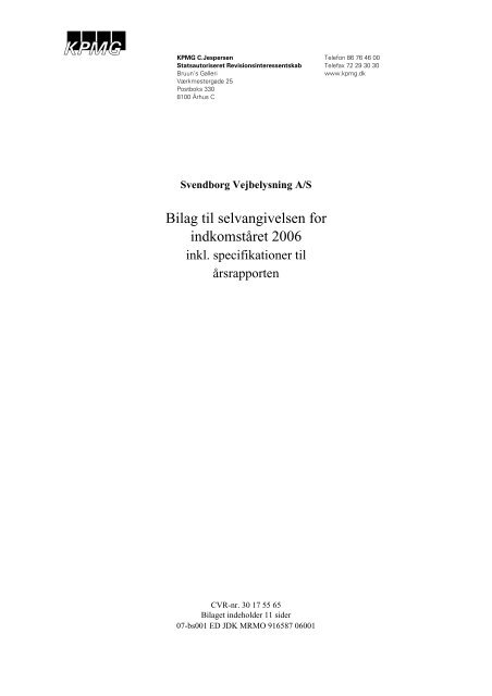 Bilag til selvangivelsen for indkomståret 2006 - Svendborg ...