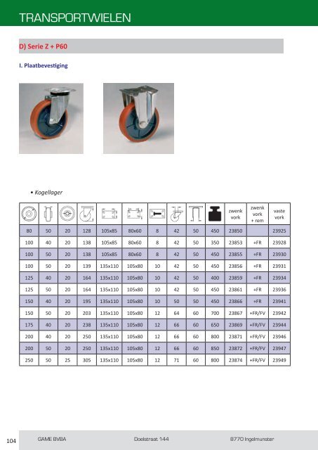 PRODUCTCATALOGUS - GAME BVBA