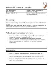 Pedagogisk planering i svenska. Inledning: Tolkade och ...