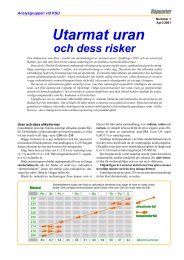 Utarmat uran och dess risker - Analysgruppen