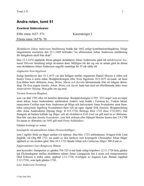 Rote 2, tomt 51 - Göteborgs tomtägare 1637-1807